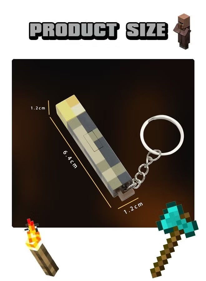 Minecraft Torch LED Keychain Night Light – Single Color USB Rechargeable Mini Torch Key Ring, Portable Bedside Lamp for Kids & Gaming Room Decor - Image 5